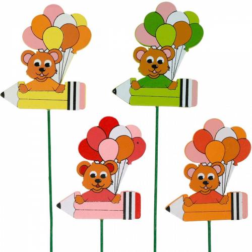 Deco pluggpenn med teddy og ballonger blomsterplugg sommerpynt barn 16 stk