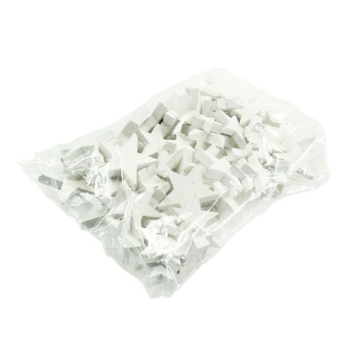 Floristik24 Trestjerner, juledekorasjon, bryllup, adventshvit Ø3–5cm 72 stk