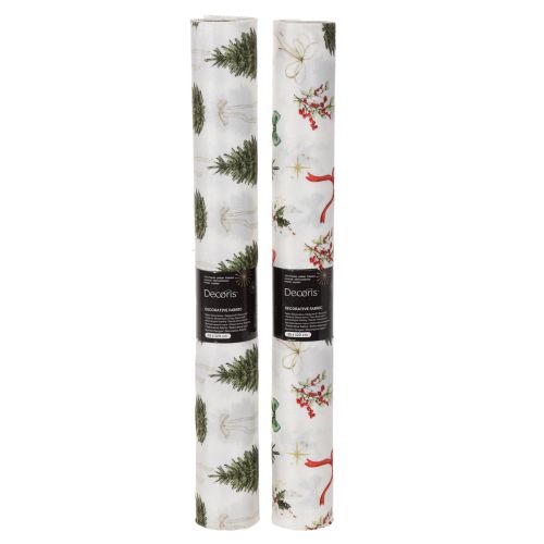Juledekorasjonsstoff, selges i metervare, 120 cm bredt, 2 stk. | Floristik24.no