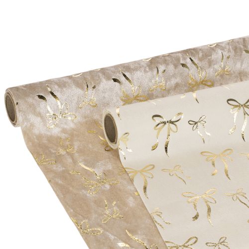 Bordløper, dekorativt stoff med smale sløyfer, på rull, 120x35 cm, 2 stk. kjøpe | Floristik24.no