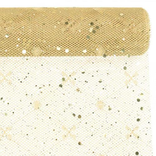 Floristik24 Duk Deco Stoff Gult Gull x 2 Assortert 35x200cm