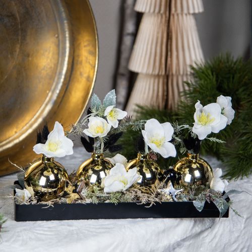 gjenstander Dekorativt brett metall tre metallbrett trebunn 40x13x3cm