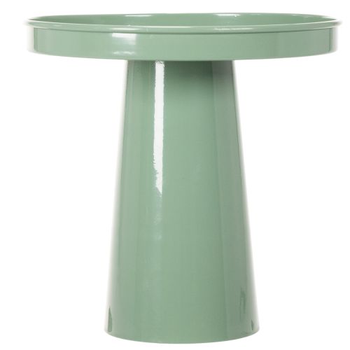 Dekorativ metallplate, grønn, rund bunn, brett for blomsterarrangementer, 20 cm | Floristik24.no