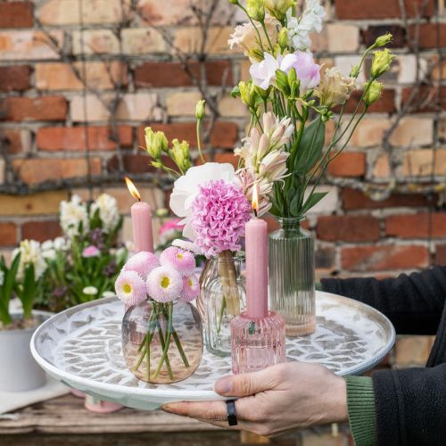 Floristik24 Dekorativ tallerken hvit rund brun struktur vintage borddekorasjon Ø39cm