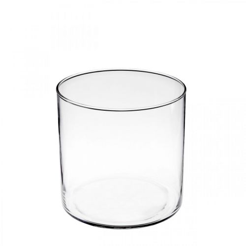 Dekorativ vase glass sylinder klar Ø15cm H15cm