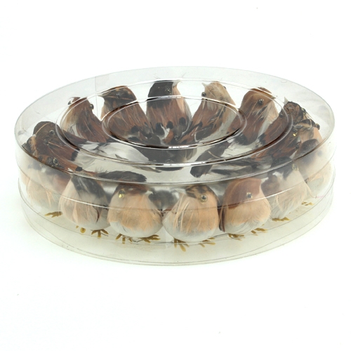 gjenstander Dekorfugler 9cm på wire 16 stk