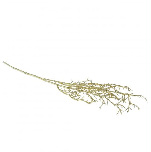 gjenstander Dekorativ gren med glitter julegren i gull L55cm