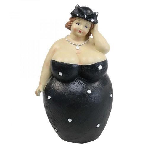 gjenstander Dekorativ figur lubben kvinne, feit damefigur, baderomsdekorasjon H23cm