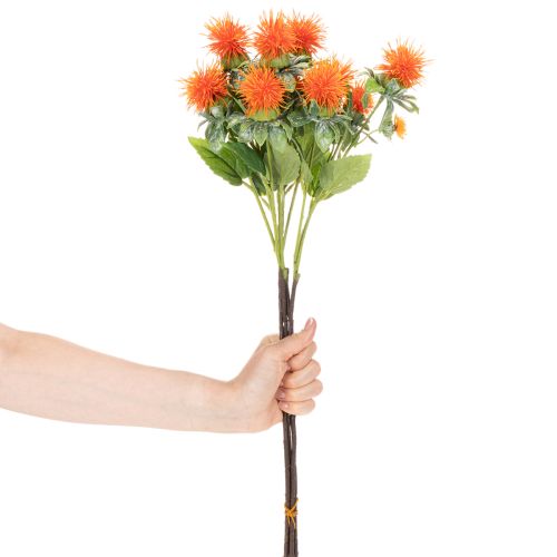 Kunstig oransje saflor som kunstig blomst til vaser og dekorasjon, 55 cm, 4 stk. | Floristik24.no