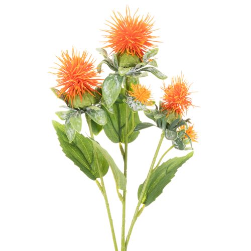 Kunstig oransje saflor som kunstig blomst til vaser og dekorasjon, 55 cm, 4 stk. | Floristik24.no