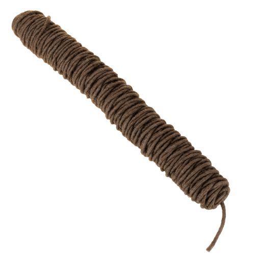 gjenstander Brun ullsnor, 55 m dekorativ snor for blomsterdekorasjon og håndverk