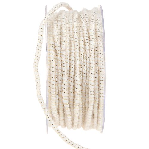 gjenstander Veketråd Glamour Hvit/Gull med ståltråd 33m