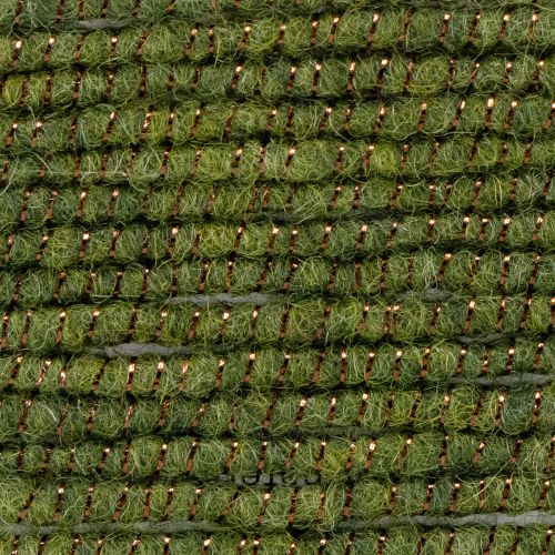 gjenstander Grønn ullsnor med gulltråd, 5m x 5mm med ståltråd, til dekorasjon og håndarbeid