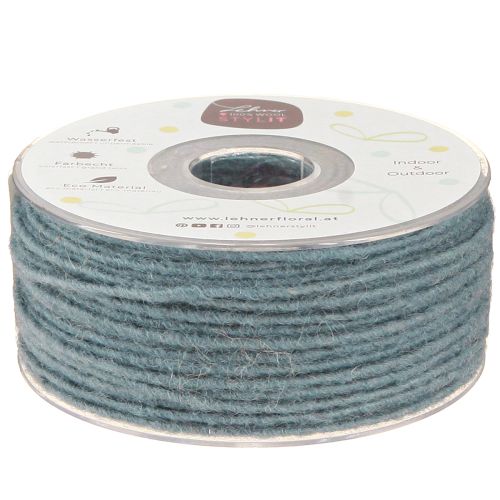 Vektråd ullsnor filtsnor blå grå Ø3mm 100m