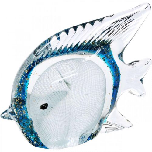 Floristik24 Doctor fiskefigur laget av glass med glitter 14cm