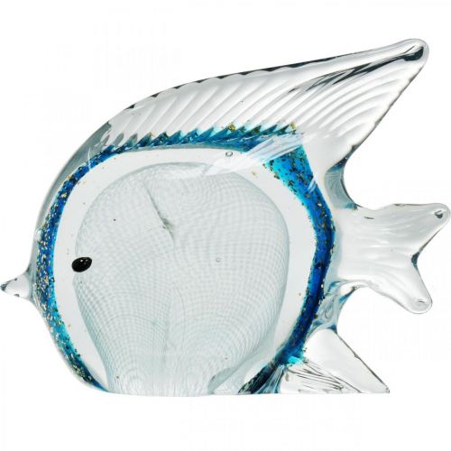 Floristik24 Doctor fiskefigur laget av glass med glitter 14cm