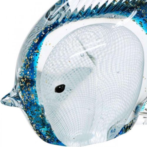 Floristik24 Doctor fiskefigur laget av glass med glitter 14cm