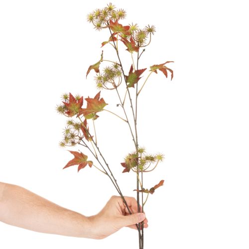 Kunstig høstgren av søtgummetre med blader og fruktklaser, 132 cm | Floristik24.no
