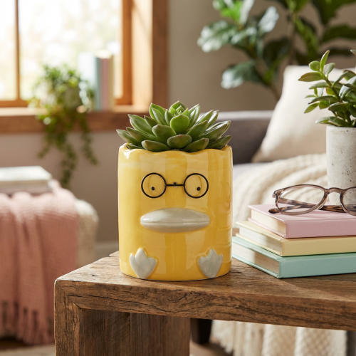 gjenstander Sylinderformet dekorativ andevase i keramikk for et stilig hjem, 13 cm, 2 stk.