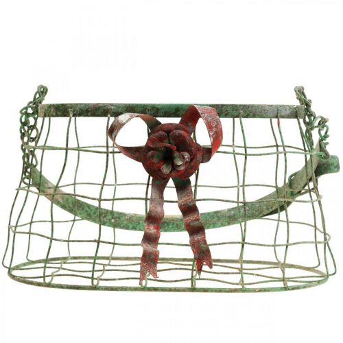 Floristik24 Håndtakspose, metallkurv, wire planter, planterkurv L28,5cm H33cm