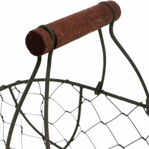 gjenstander Trådkurv oval med håndtak grå 17×11 cm H15 cm 2 stk