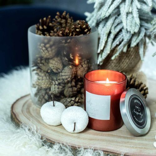 Floristik24 Duftlys i glass kobber Ø7cm H8,5cm 1 stk