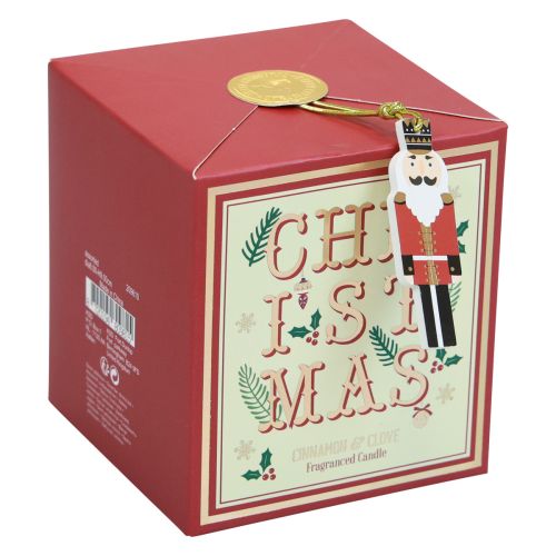 Floristik24 Duftlys Juleduftlys i glass rødt kanelfedd Ø8cm