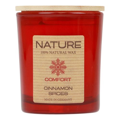 gjenstander Duftlys i glass naturlig vokslys Cinnamon Spices 85×70mm