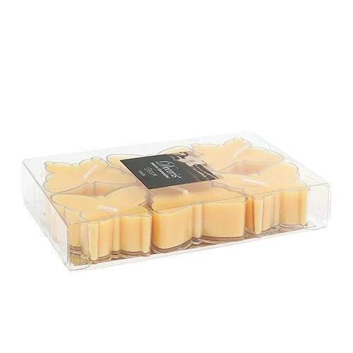 Floristik24 Duftende telys sommerfugl Ø4,8cm H2cm gul 6stk