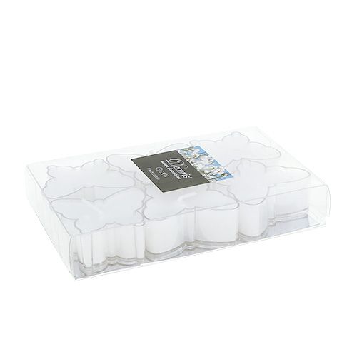 Floristik24 Duftende te lys sommerfugl Ø4,8cm H2cm hvit 6stk