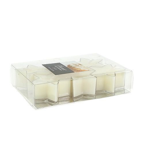 Floristik24 Duftende te lys stjerneformet krem Ø4cm 6stk