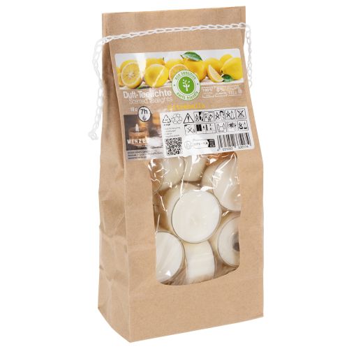 gjenstander Telys med sitronellduft for romantiske kvelder hjemme eller i hagen, 25 mm, 7 timer, 18 stk.