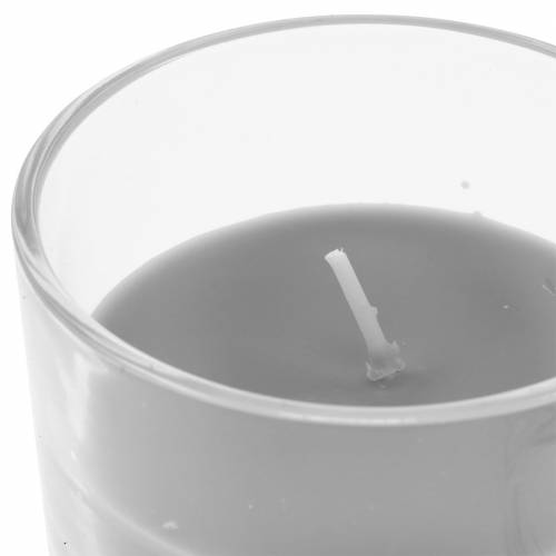 gjenstander Duftlys i glass vaniljegrå Ø8cm H10,5cm