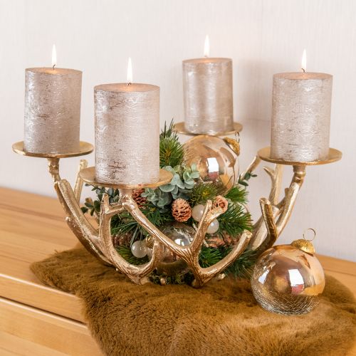 Floristik24 Ensfargede lys platina 70x120mm 4 stk