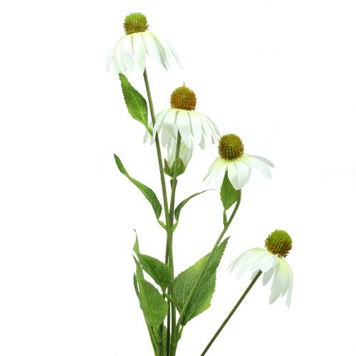 Floristik24 Echinacea blomst kunstig hvit 90cm