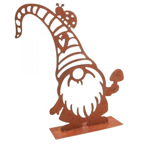 Floristik24 Dekorativt metallgnome-stativ i patina, H43 cm