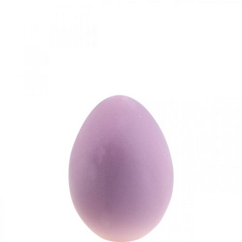 Påskeegg dekorativ egg plast lilla flokket 20cm