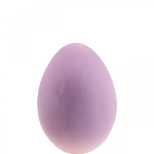 Påskeegg plast dekorativ egg lilla syrin flokket 25cm