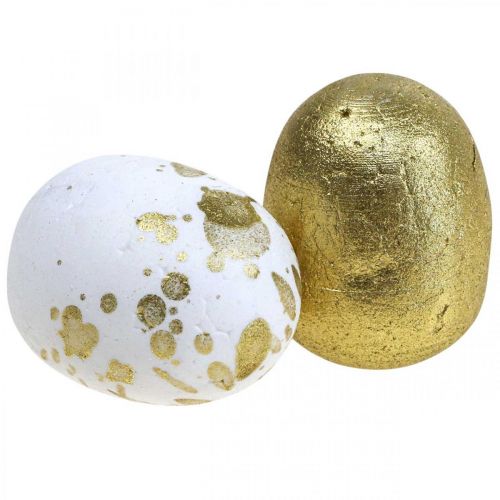 gjenstander Styrofoam egg Isopor påskeegg hvitt gull dekorasjon 3cm 32 stk