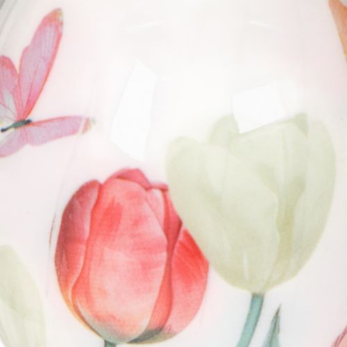 gjenstander Påskeeggdekorasjon, tulipanmotiv med bånd til oppheng og vårdekorasjon, 6 cm, 12 stk.