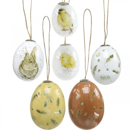 Floristik24 Påskeegg til å henge opp retroplast assortert 4/4,5/5cm 12 stk