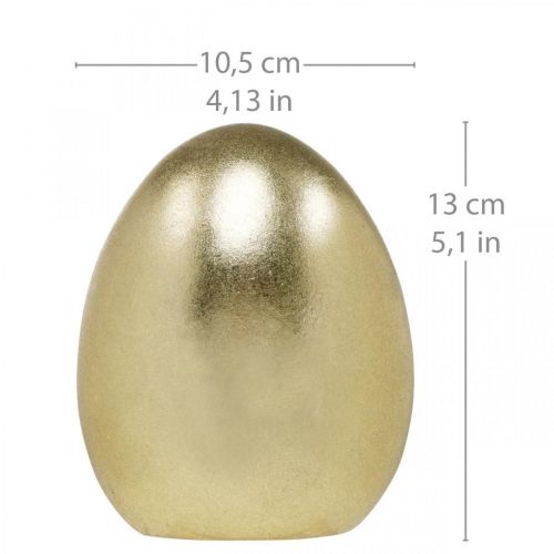 gjenstander Gyldent pynteegg, pynt til påske, keramisk egg H13cm Ø10,5cm 2stk