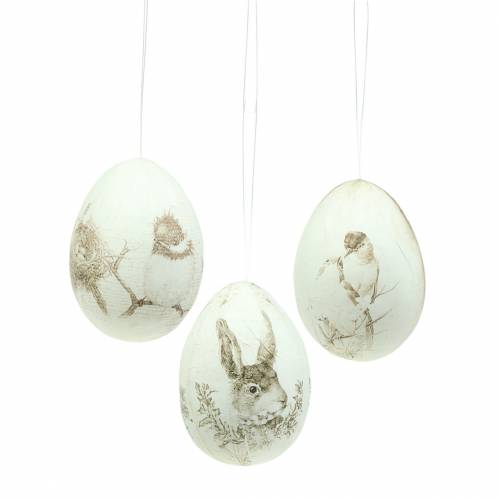 Floristik24 Egg vintage motiv for å henge 8cm 6stk