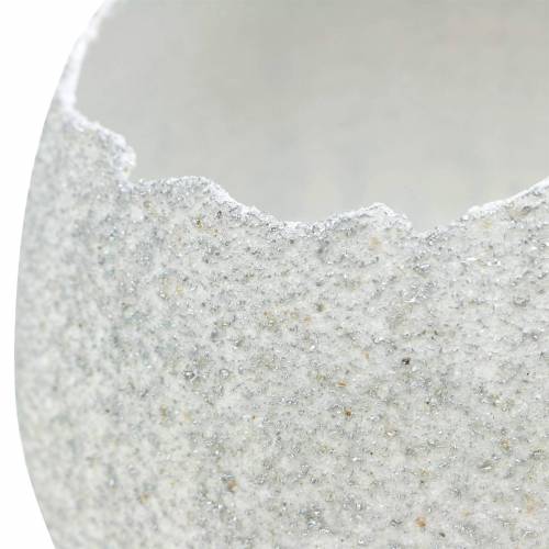 Floristik24 Plantekar Eggeskall Påskepynt Dekorativt egg Sølv H11cm 4stk