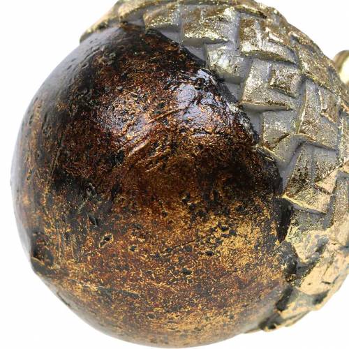Floristik24 Dekorativ eikenøtt gylden Ø7,4cm H9,7cm