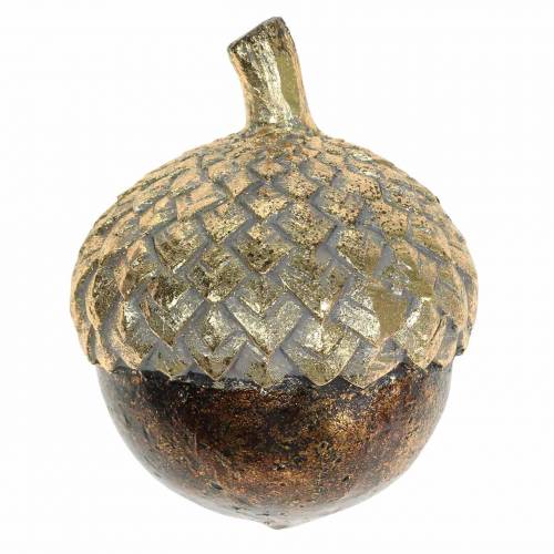 Floristik24 Dekorativ eikenøtt gylden Ø7,4cm H9,7cm