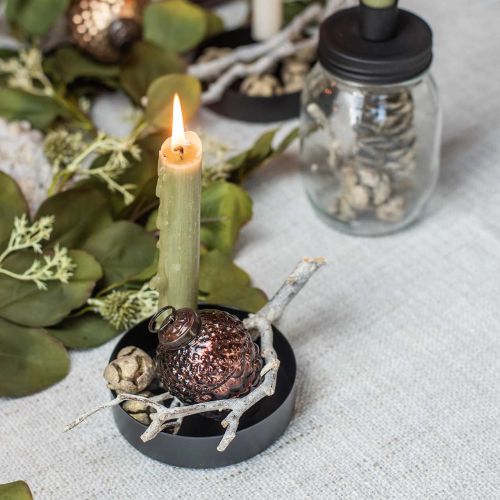 Floristik24 Acorn glass brune dekorative kongler til oppheng adventspynt 5,5×8cm 12stk