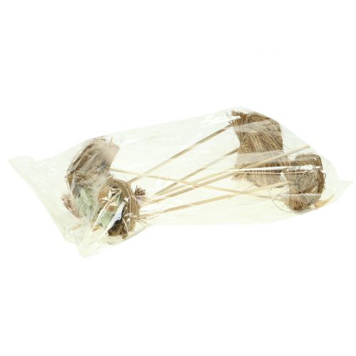 Floristik24 Deco plugg fuglerede, påskepynt, rede med egg 23cm 6stk