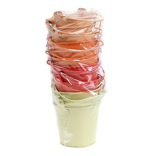 Floristik24 Bøtte Orange Mix Ø8cm H7cm 12stk