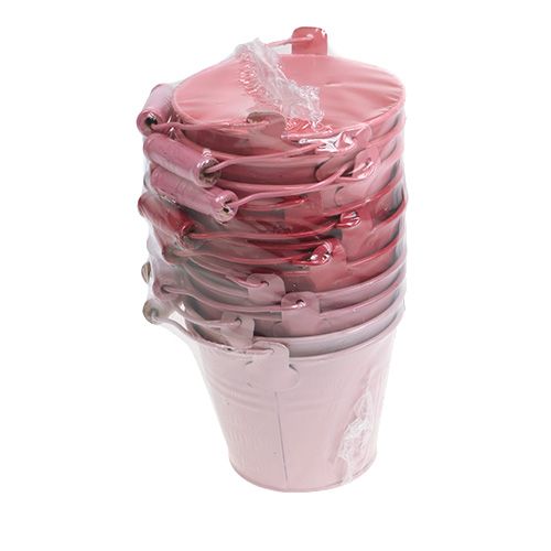 Floristik24 Bøtte rosa blanding Ø10cm H8cm 10stk